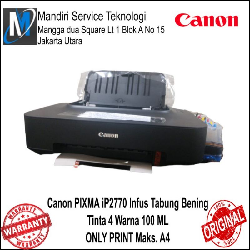 Jual PRINTER CANON IP2770 INFUS SIAP PAKAI BONUS TOOLKIT Shopee