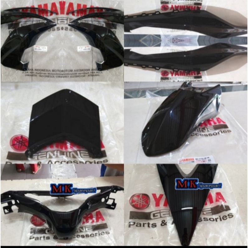 Jual PAKET FULL SET BODY HALUS AEROX 155 HITAM GLOSSY ASLI ORIGINAL