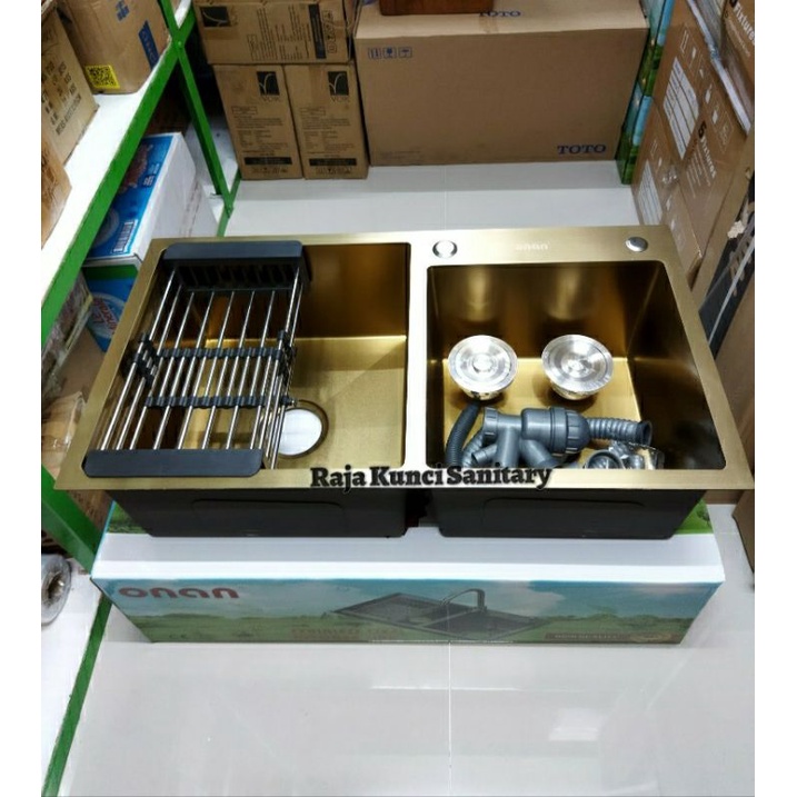 Jual Kitchen Sink Onan Golden Hand 8245 Gold Bak Cuci Piring 8245