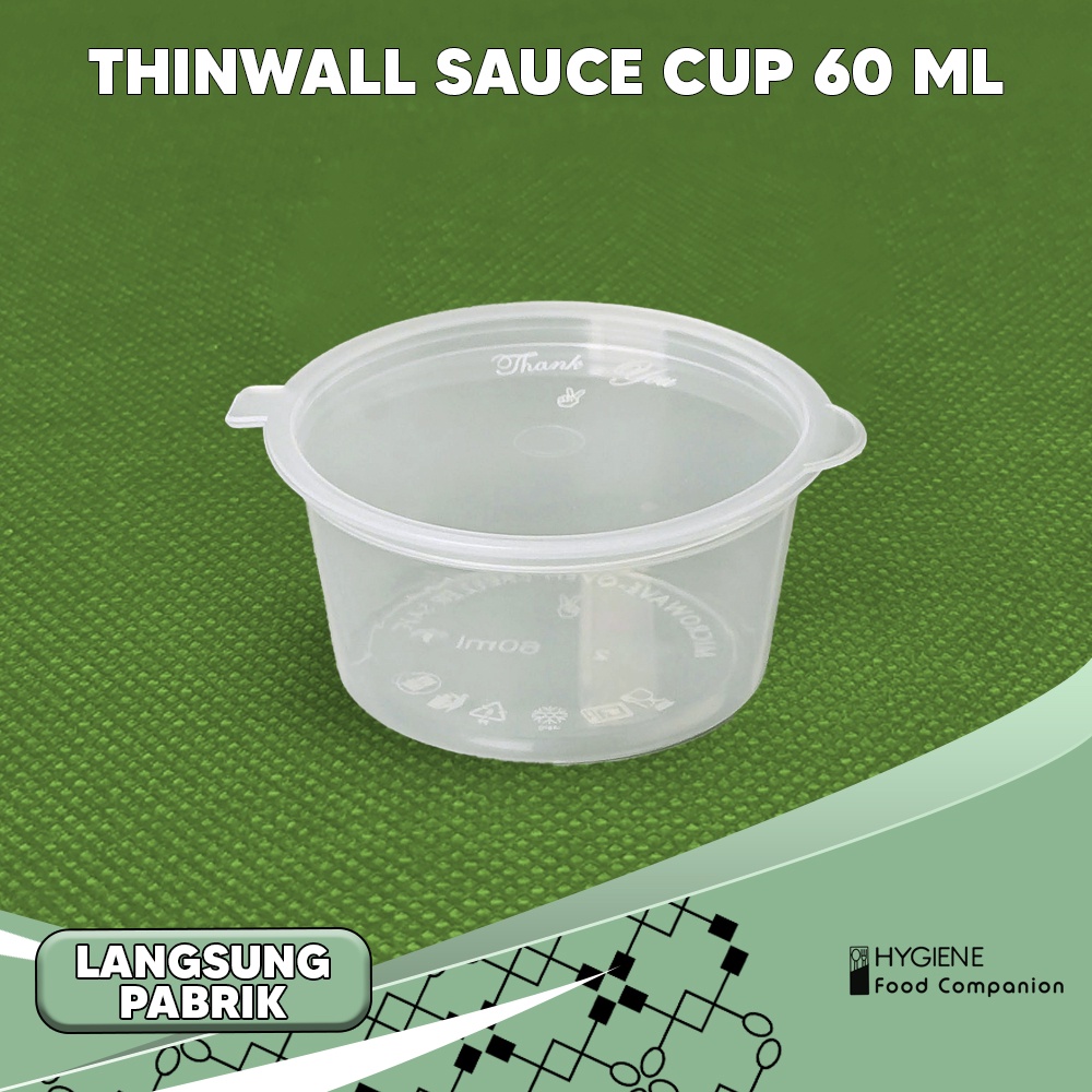 Jual Thinwall Tempat Saus Plastik 50ml 60ml Sauce Cup Container