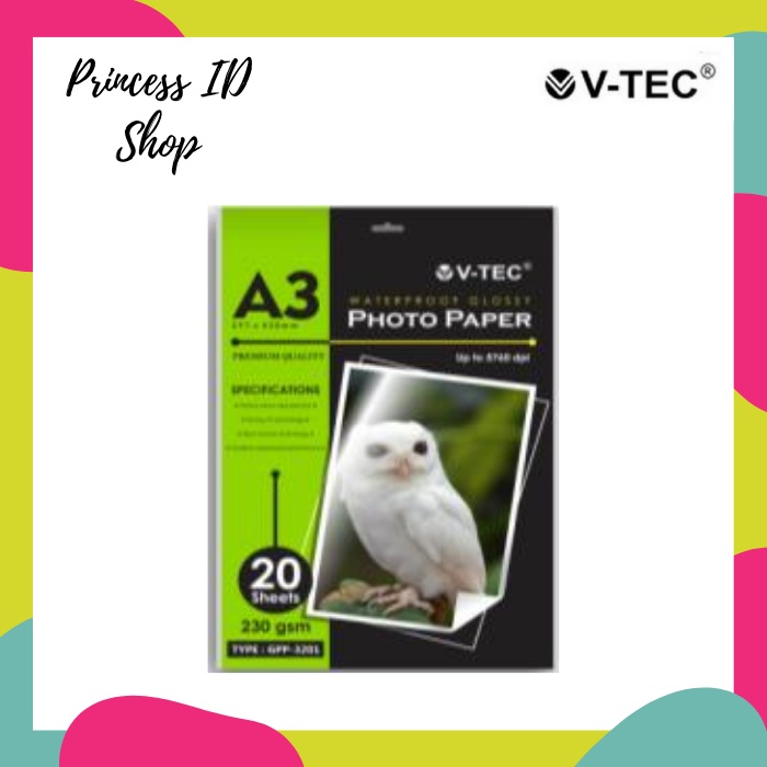 Jual KERTAS PHOTO GLOSSY PHOTO PAPER A3 230gsm V TEC GPP3201 Shopee