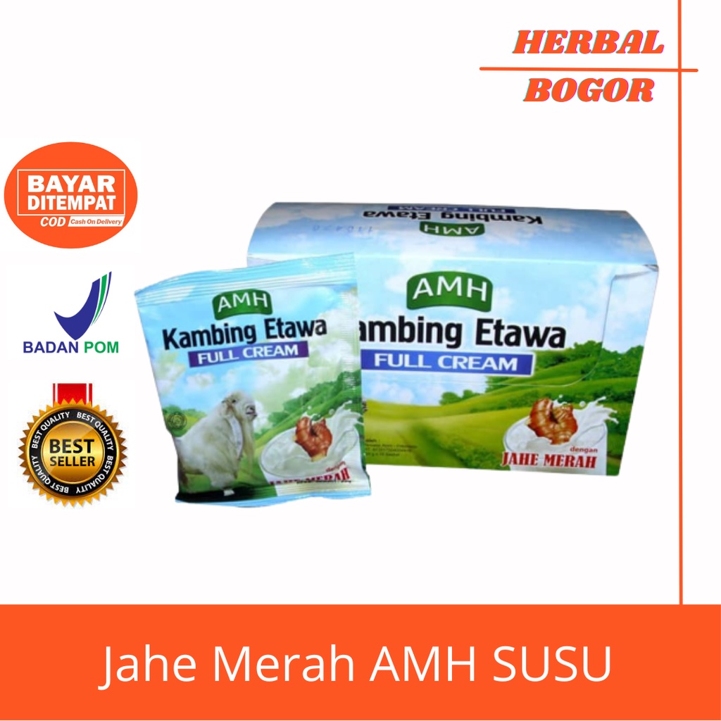 Jual Susu Kambing Etawa AMH Full Cream Original Jahe Merah 10 Sachet