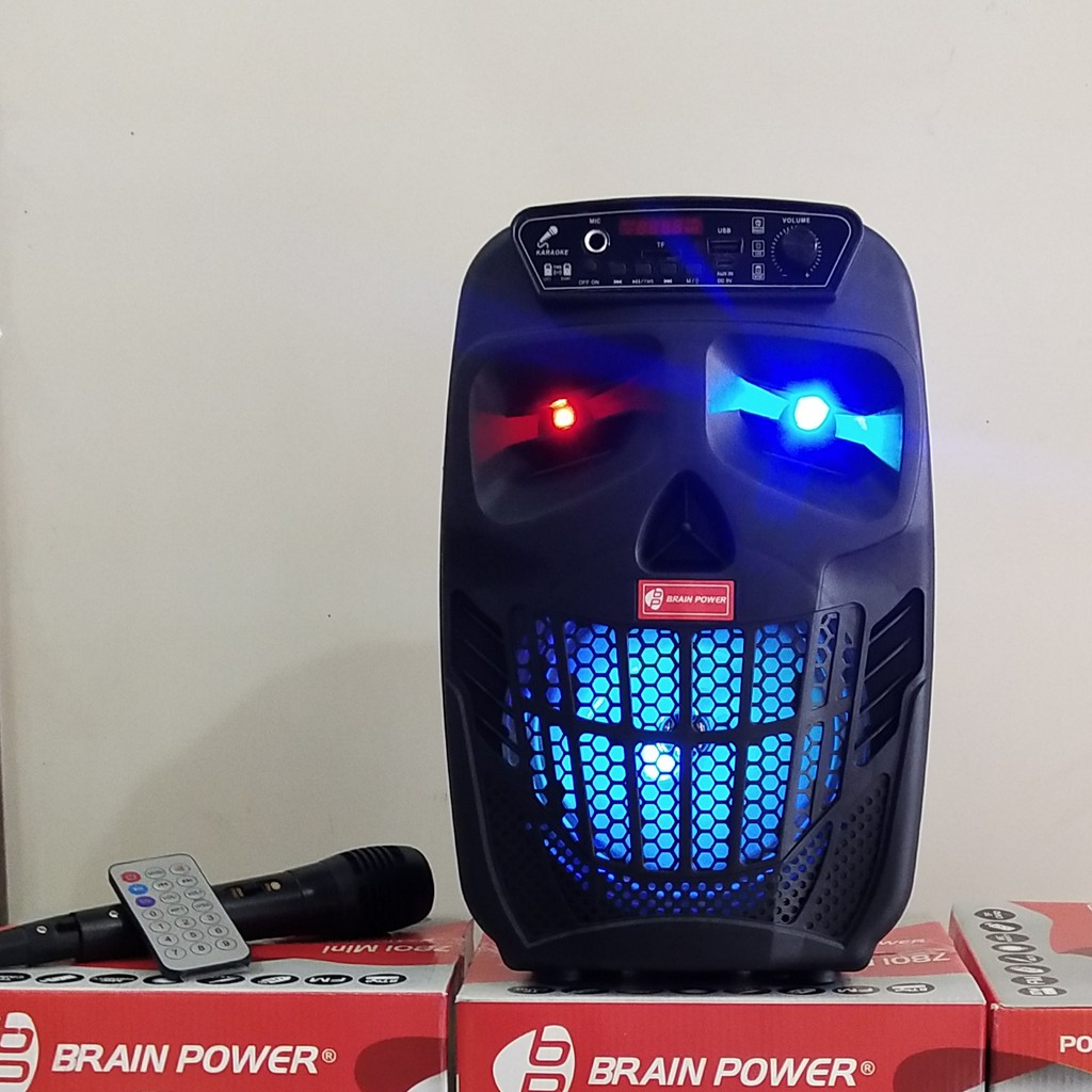 Jual Speaker Bluetooth Karaoke Brain Power Mini Mic Remote