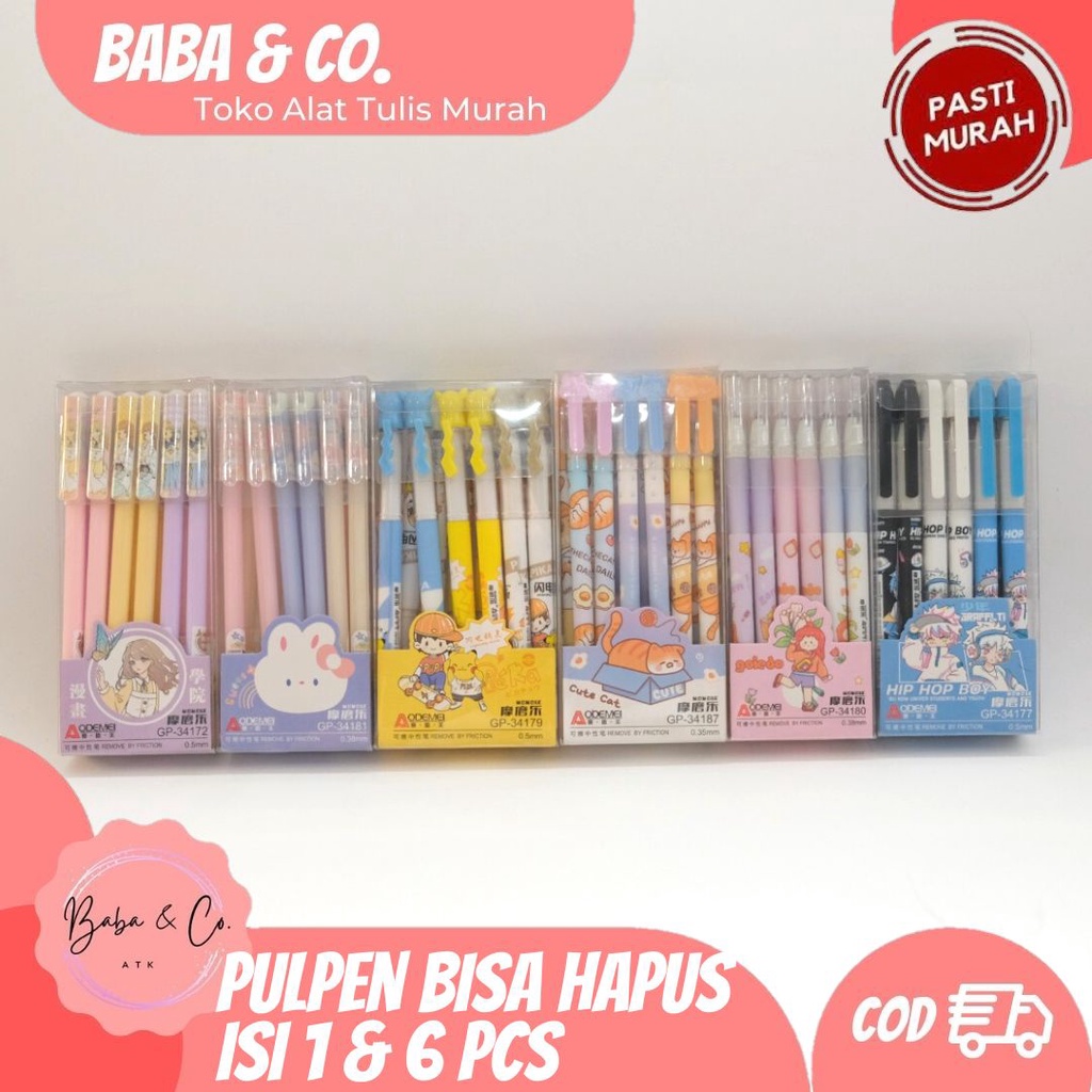 Jual PULPEN BISA HAPUS ERASABLE PEN ODEMEI LUCU UNIK MURAH PEN MURAH