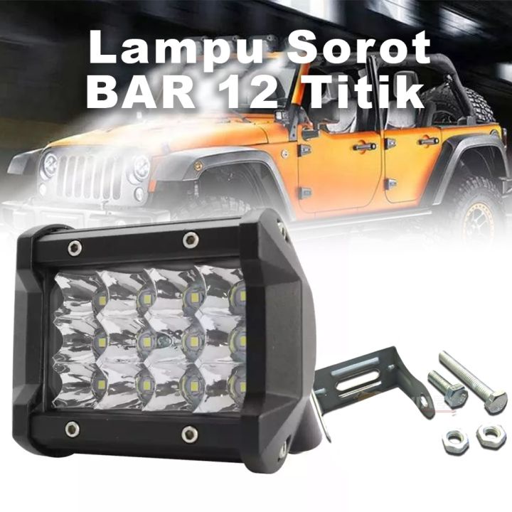 Jual Lampu Sorot Tembak Motor Mobil Utama 12 Mata LED 12 Volt Cree Work