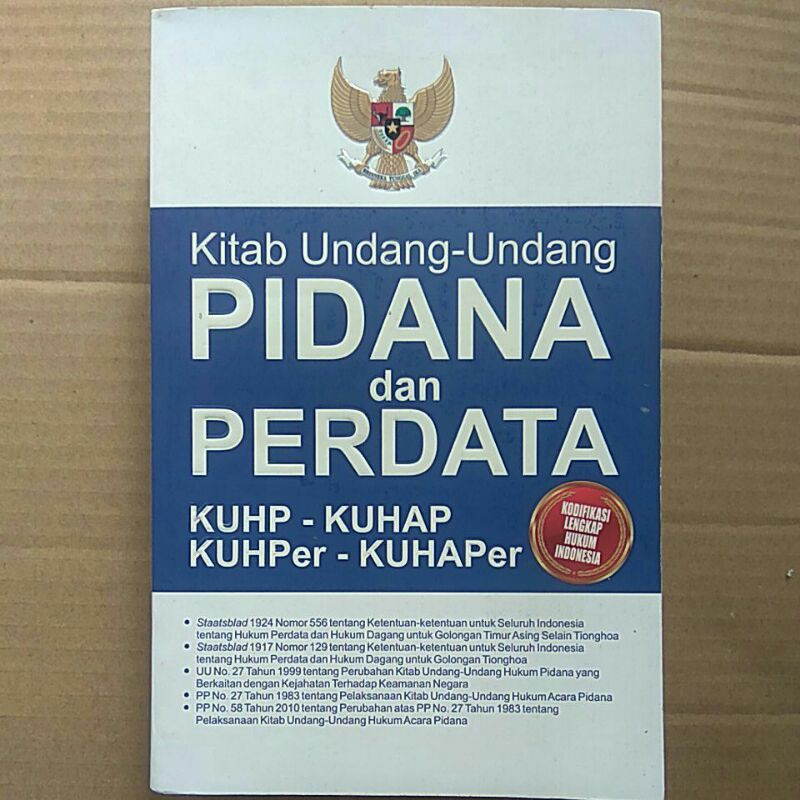 Jual Kitab Undang Undang Pidana Dan Perdata Kuhp Kuhap Kuhper