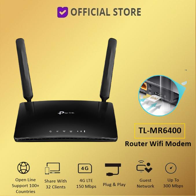 Jual TPLink TL MR6400 Wireless N 4G LTE Router WiFi Modem MiFi TP Link