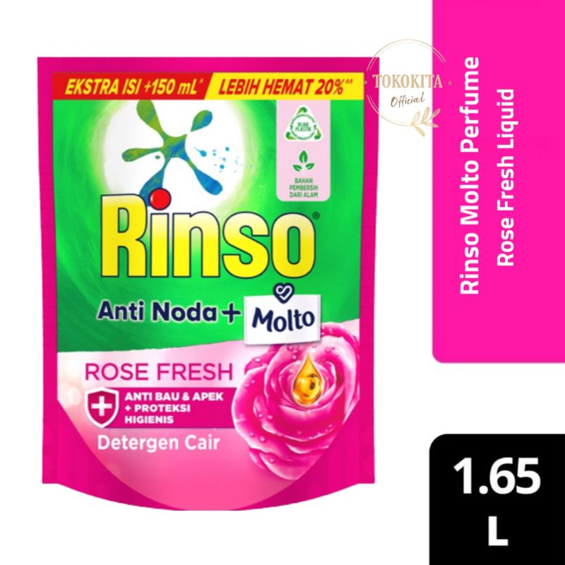 Jual Rinso Molto Detergent Cair Rose Fresh 1 65 L Shopee Indonesia