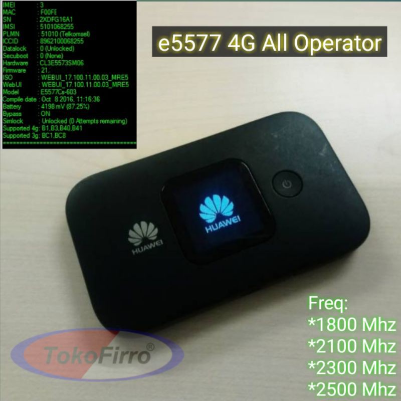 Jual Modem WiFi 4G Logo Huawei E5577 Black Unlock All Operator 2nd