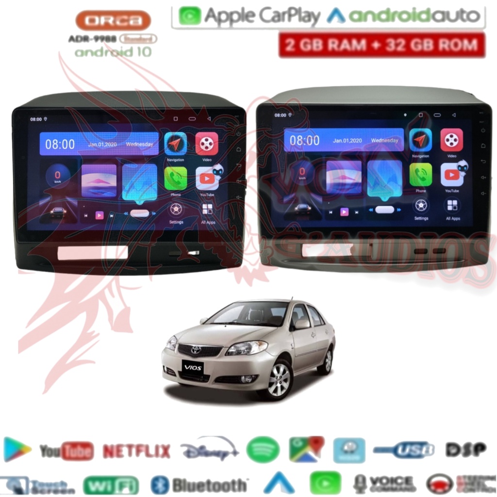 Jual Head Unit Android Orca Carplay Dsp Toyota Vios Inch