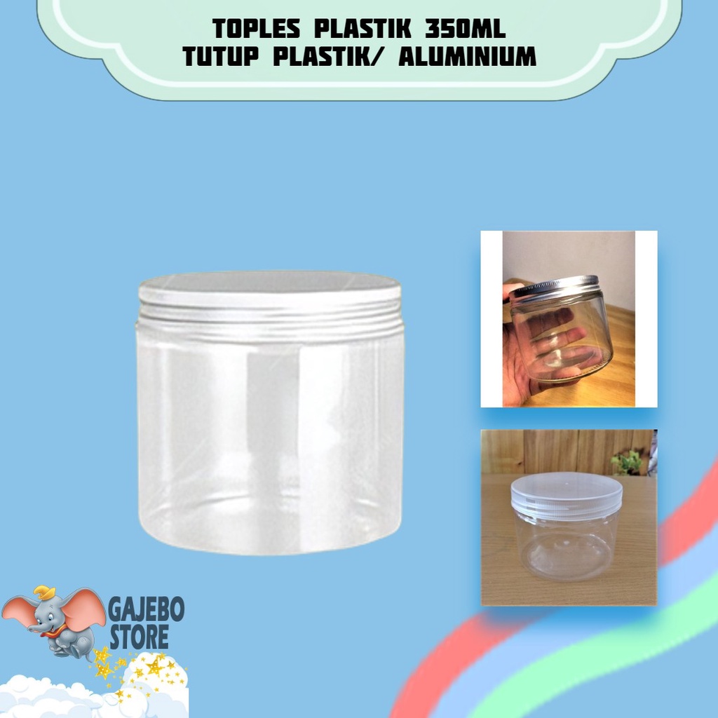 Jual TOPLES PLASTIK MAKANAN 350ML TUTUP PLASTIK DAN ALUMINIUM TOPLES