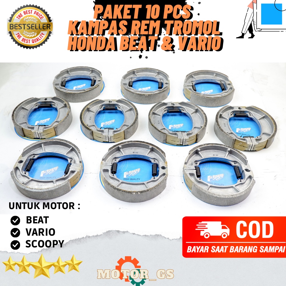 Jual Kampas Rem Tromol Beat Vario Spacy ISI 10 PCS Shopee