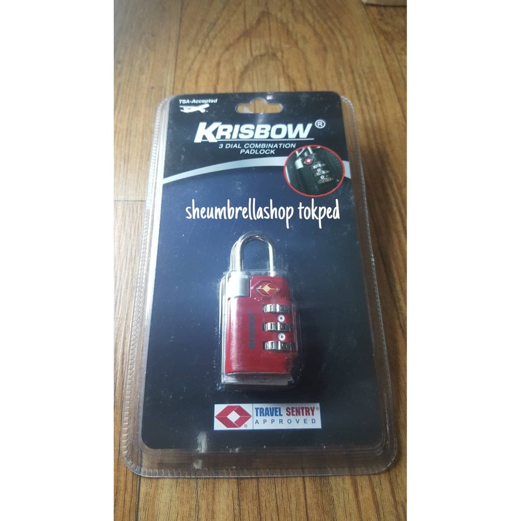 Jual Gembok Koper TSA Kombinasi 3 Angka Krisbow Padlock Luggage Travel