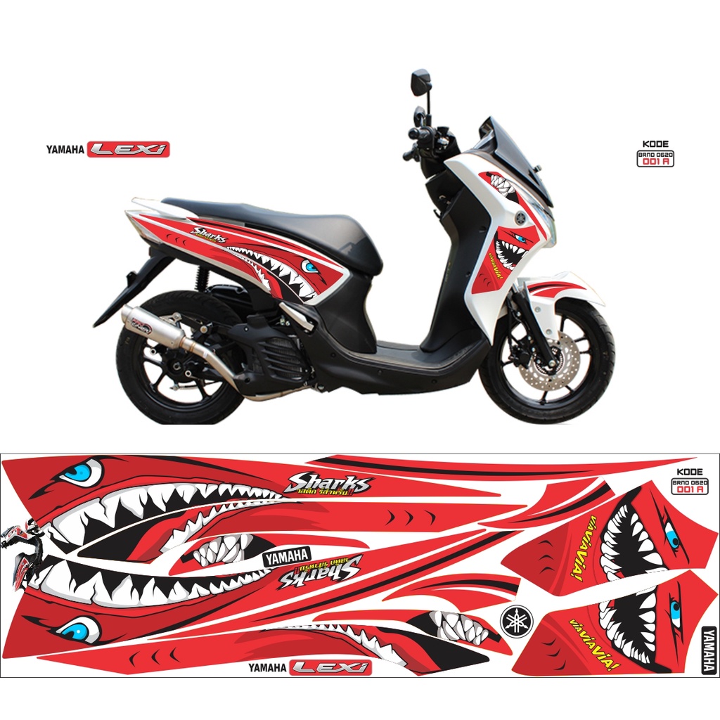 Jual Sticker Striping Motor Yamaha Lexi Shark Stiker Semi Full Body