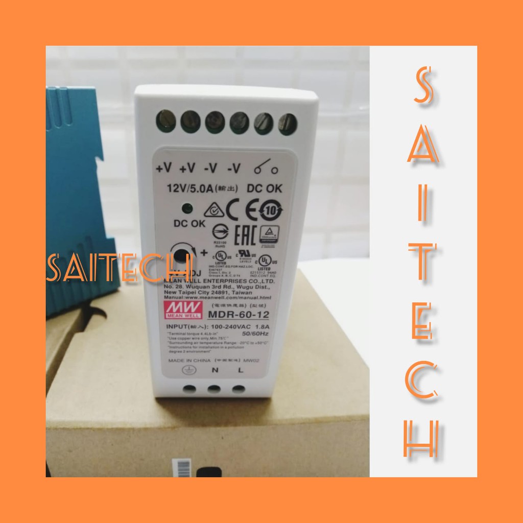 Jual POWER SUPPLY DIN RAIL MEAN WELL MDR 60 12 MDR 60 12 MDR60 12