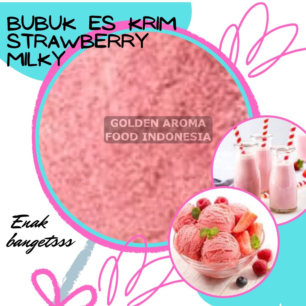 Jual Bubuk Es Cream Aneka Rasa Strawberry Milky Premix Ice Cream