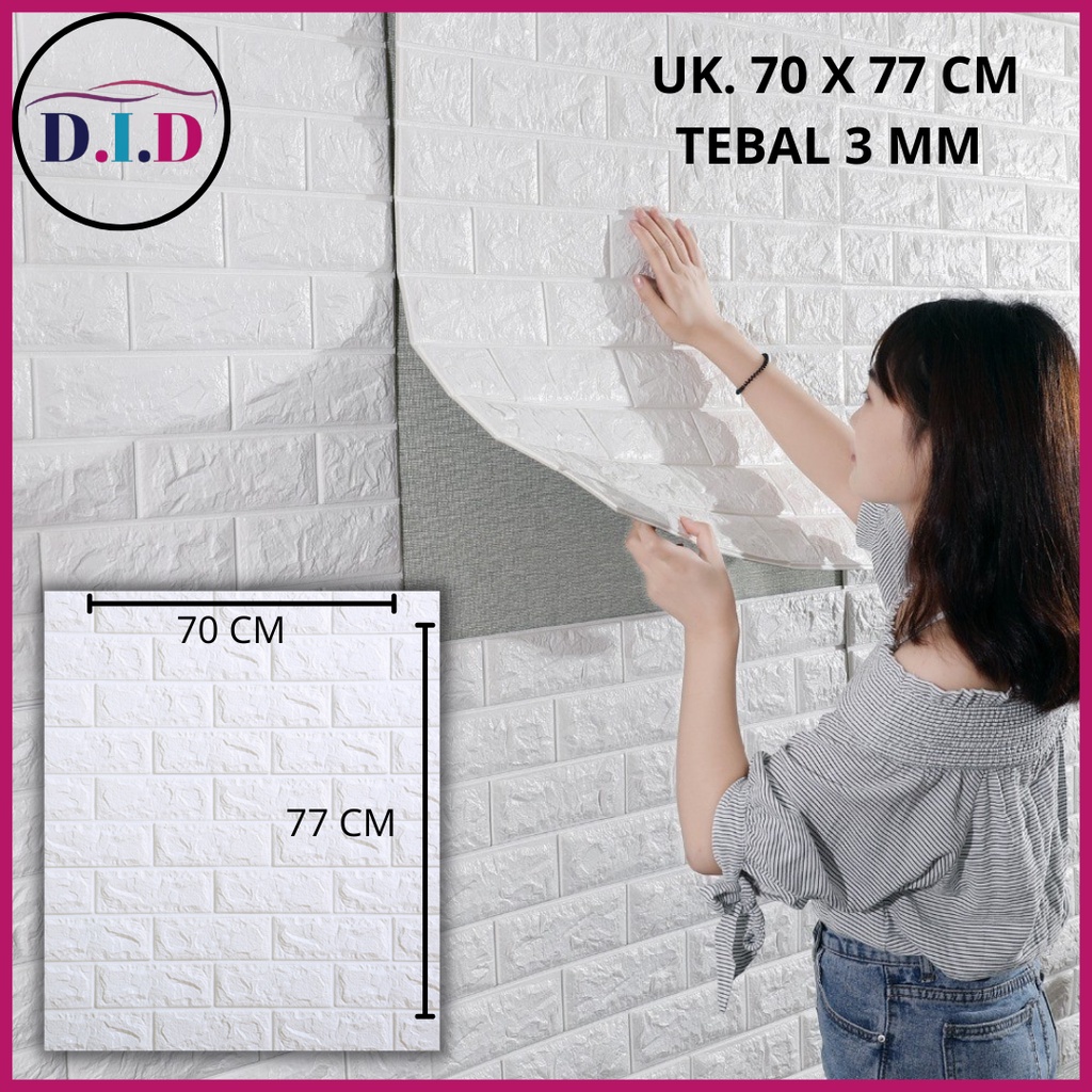 Jual DID TERMURAH WALLFOAM BATA PUTIH WALLPAPER STICKER DINDING