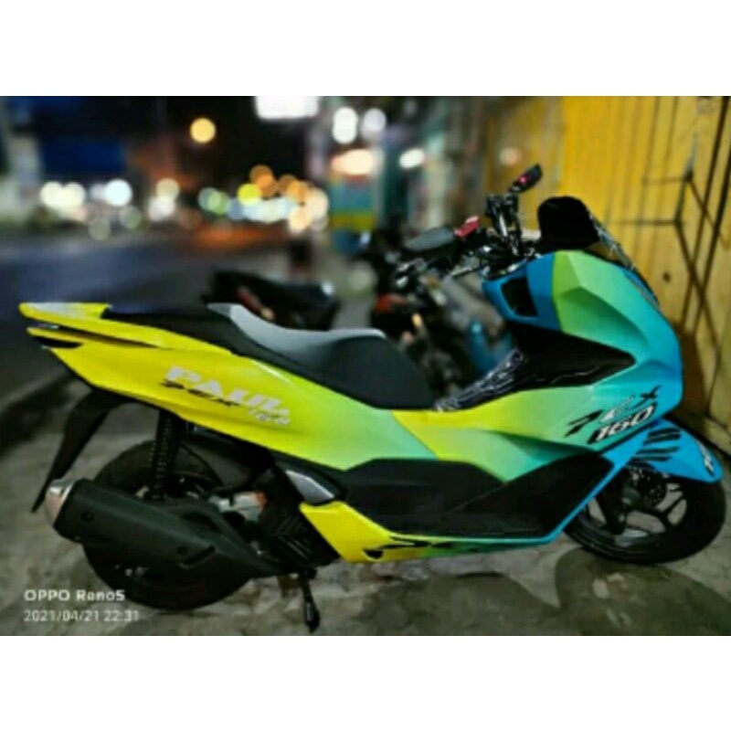 Jual Sticker Decal Pcx Full Body Variasi Warna Gradasi Kuning Biru