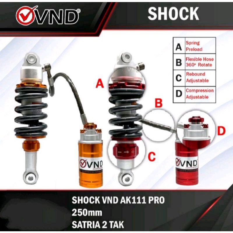 Jual Mono Shock Vnd Tabung Pisah Klick Rebound Mm Satria Tak Hiu