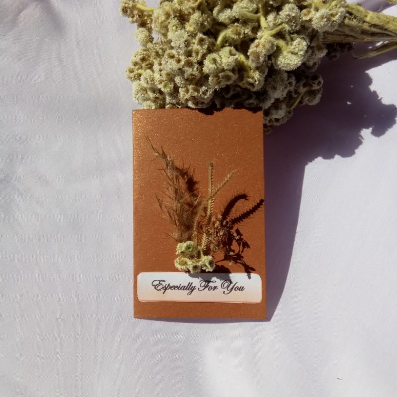 Jual Kartu Ucapan Bunga Kering Aesthetic Dried Flower Card Termurah