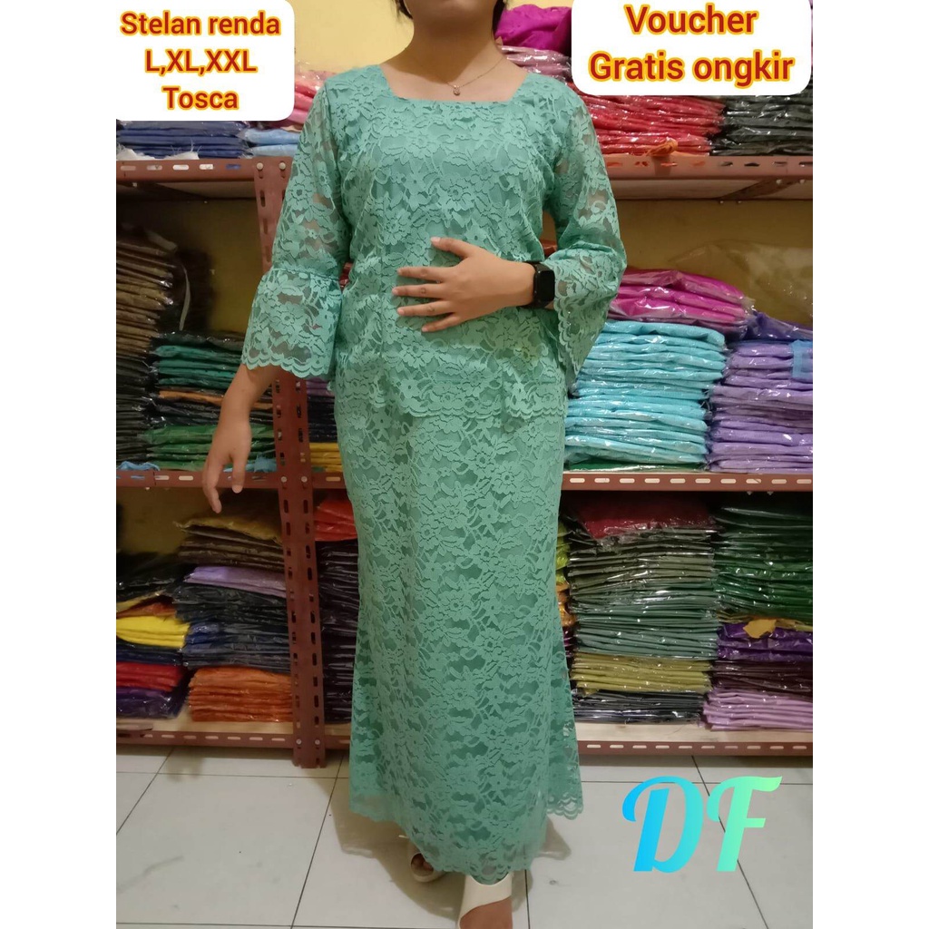 Jual COD HARGA PROMO 2022 Stelan Kebaya Tunik Brukat Baju Stelan