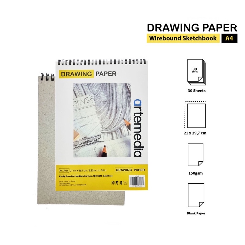 Jual Artemedia Spiral Sketch Book A5 A4 A3 150gsm 30 Lembar Buku Sketsa