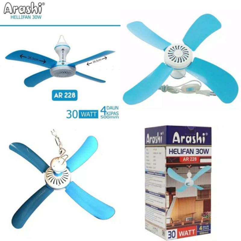 Jual Kipas Angin Gantung Arashi Helifan 30 WATT AR 228 Shopee Indonesia