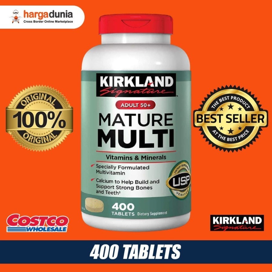 Jual Kirkland Mature Multi Multivitamin For Adult 50 Isi 400 Tablet