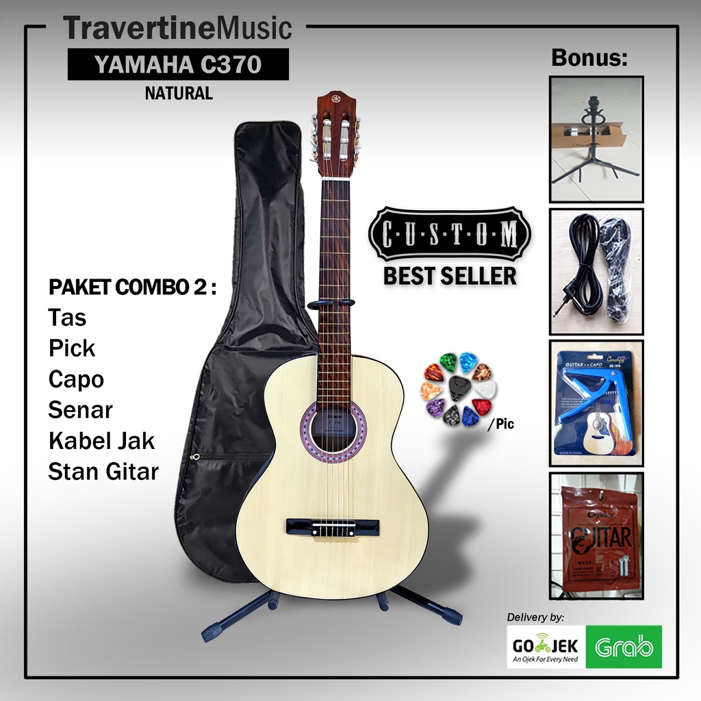 Jual Gitar Akustik Classic Klasik Senar Nilon Yamaha C370 Custom