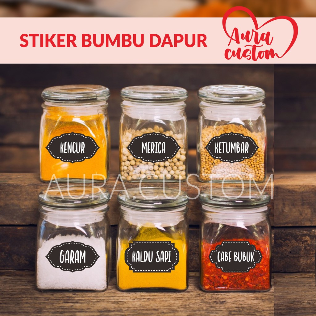 Jual Stiker Bumbu Dapur Label Bumbu Sticker Coffee Cafe Label