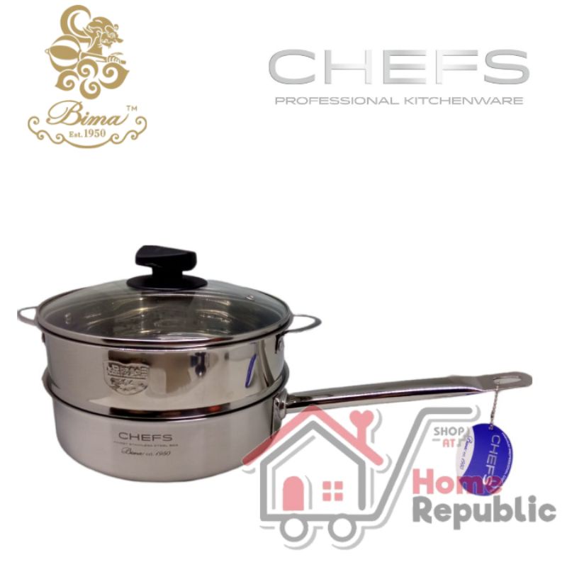 Jual BIMA CHEFS SAUTE PAN SUS304 20CM 3PLY STAINLESS BP1901020 Shopee