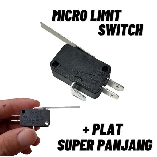 Jual Saklar Micro Limit Switch Plat Panjang Tanpa Roda KW1 103 NO