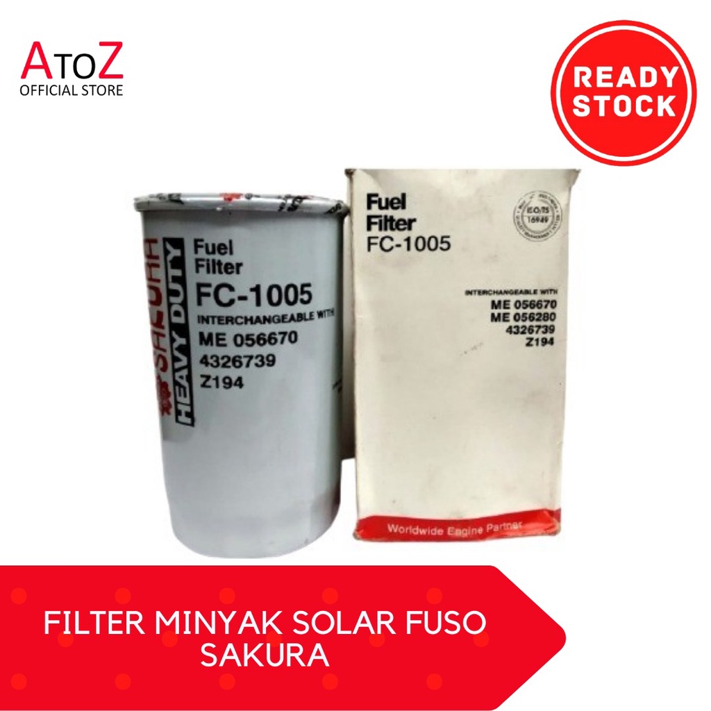 Jual FILTER MINYAK SOLAR FUSO SAKURA FUEL FILTER OIL FILTER