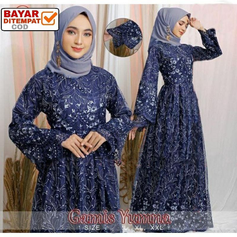 Jual Gamis Terbaru Yumna Size M L Xl Xxl L Gamis Pesta Gamis