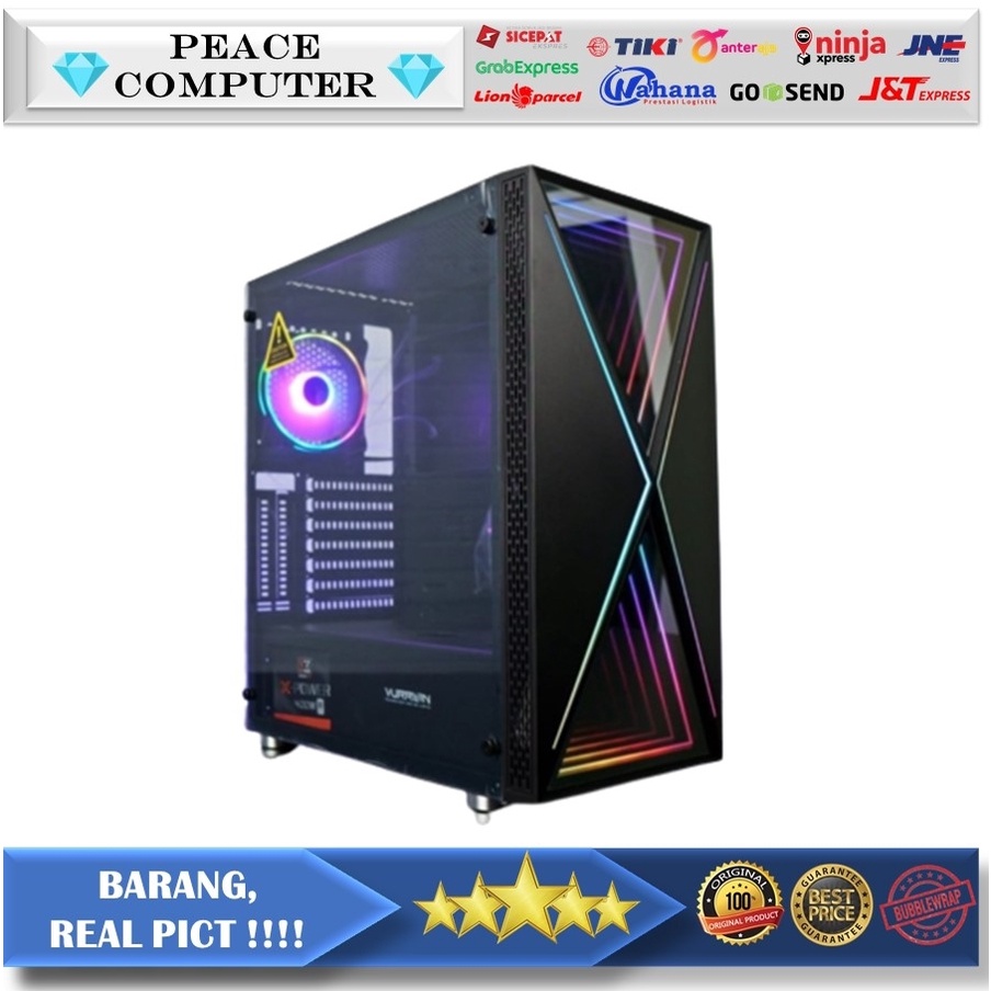 Jual CASING VURRION XENON Mid Tower RGB Gaming PC Case Tempered Glass