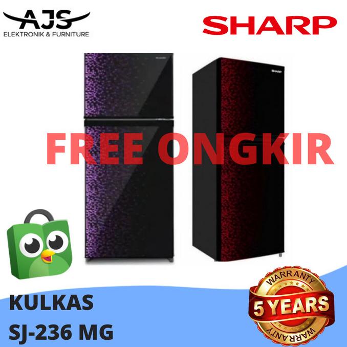 Jual Kulkas 2 Pintu Sharp 236 MG Glossy Door Shine Low Watt Tanpa Bunga