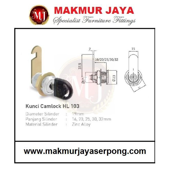 Jual Kunci Cam Lock Huben Hl Mm Shopee Indonesia