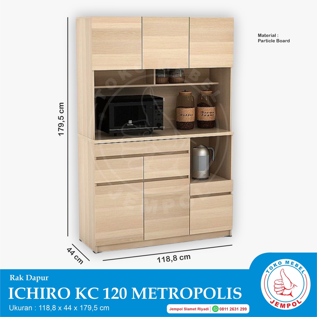 Jual Bufet Rak Dapur ICHIRO KC120 Pira Metropolis Prodesign Rak Gantung