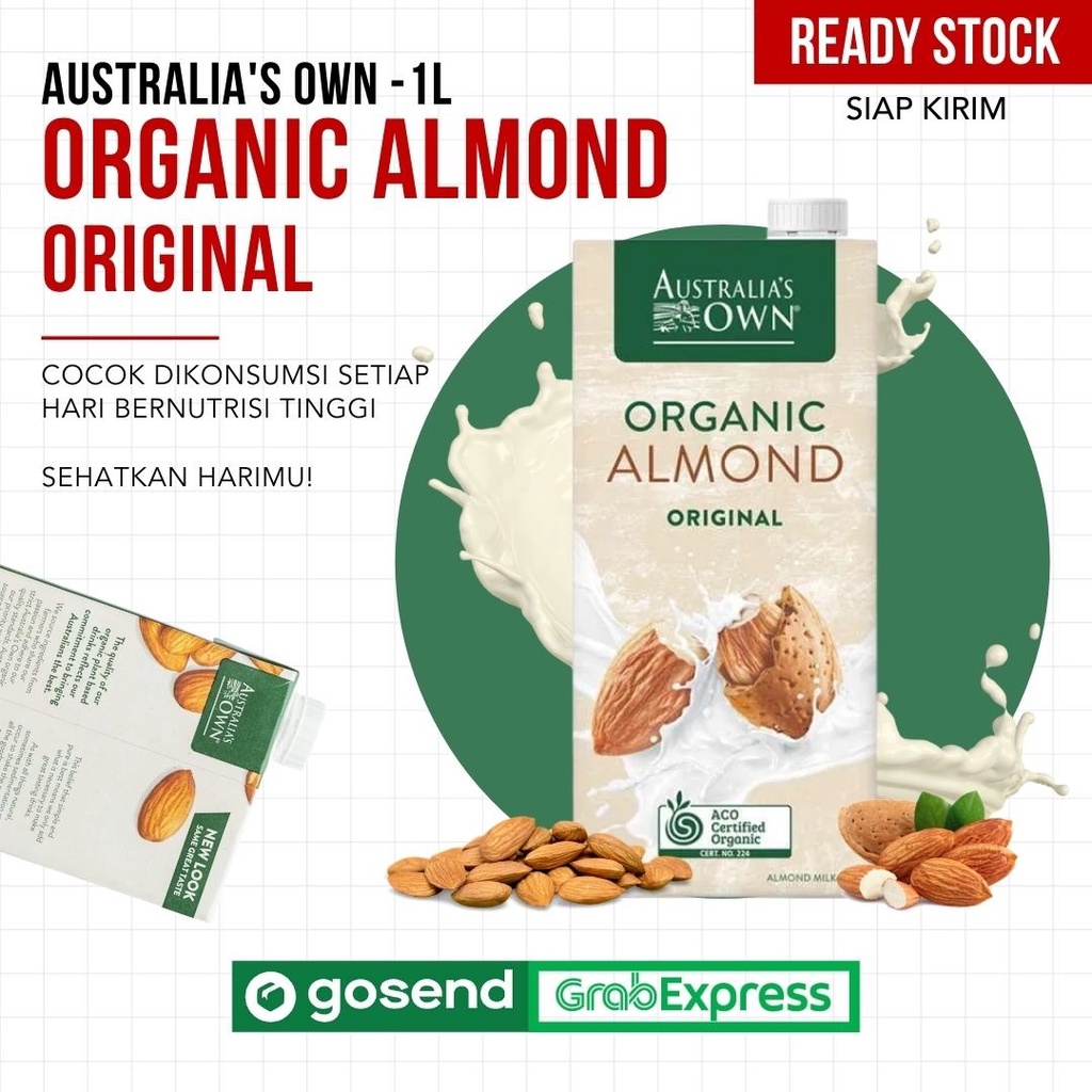 Jual Australian Own Organic Almond Milk 1 Liter ORIGINAL Shopee