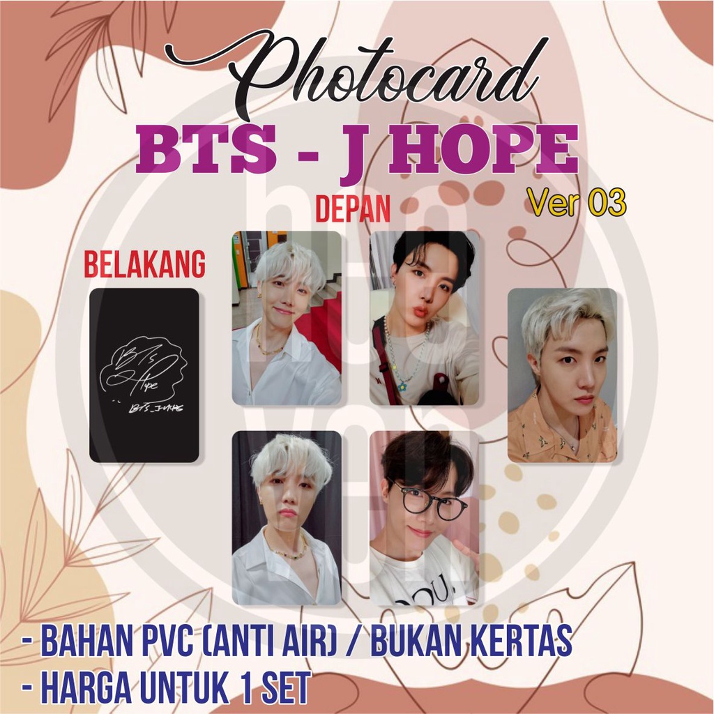 Jual Photocard BTS JHOPE UNOFFICIAL Foto BTS JO HOSEOK Bahan PVC