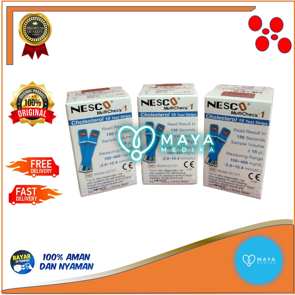 Jual Strip Nesco Kolesterol Cholesterol Isi 10 Strip Shopee