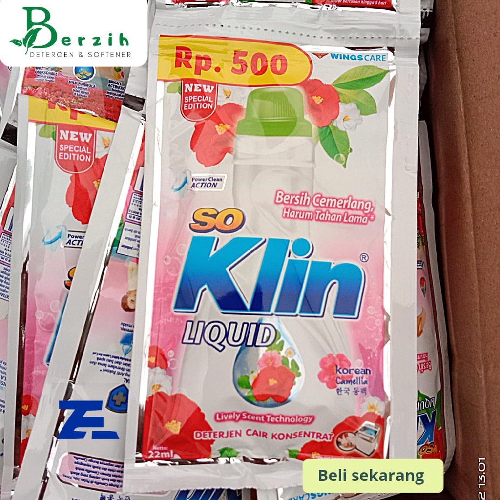 Jual Soklin Cair So Klin Liquid Detergen Korean Camellia Eceran Sachet