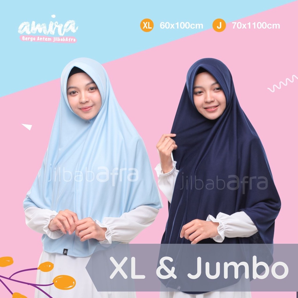 Jual Jilbab Arfa Afra Amira Bergo Daily Dewasa M L Xl Jumbo Pet