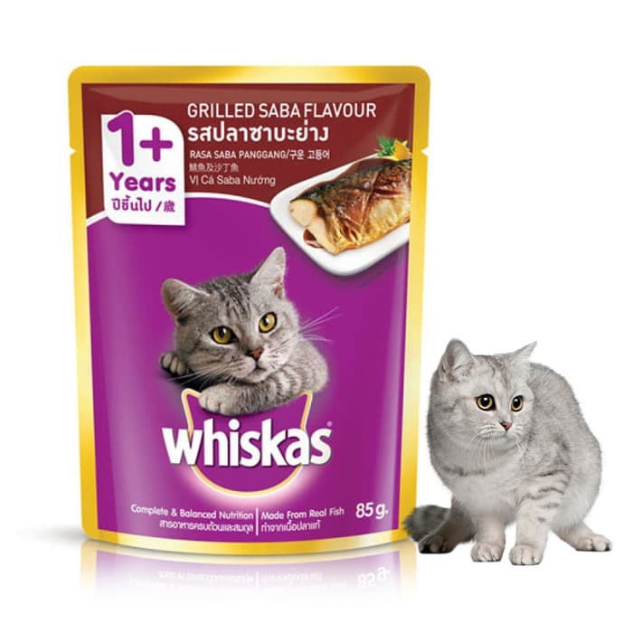 Jual Whiskas Pouch Sachet 80gr Wetfood Grilled Saba Flavor Shopee