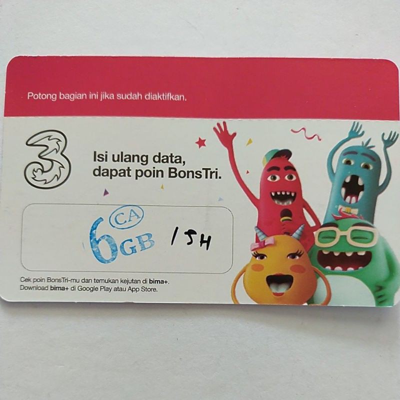 Jual VOUCHER DATA TRI HAPPY 6GB 5HARI Shopee Indonesia