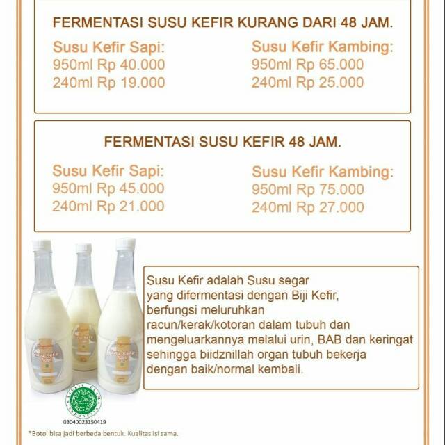 Jual Fermentasi Susu Kefir Kurang Dari Jam By Senyumku Shopee