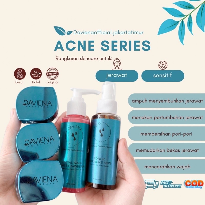 Jual DAVIENA SKINCARE ACNE SERIES BERJERAWAT DAVIENA ORIGINAL