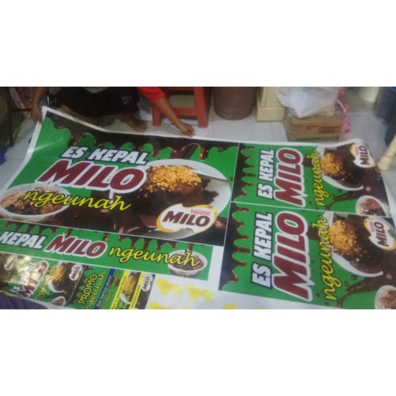 Jual Stiker Gerobak Milo Thai Tea Boba Minuman Stiker Etalase