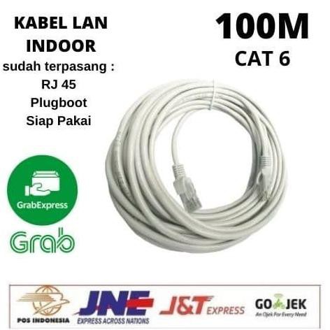 Jual Kabel Utp Lan Indoor Cat 6 100 Meter Terpasang Rj45 Dan Plugboot