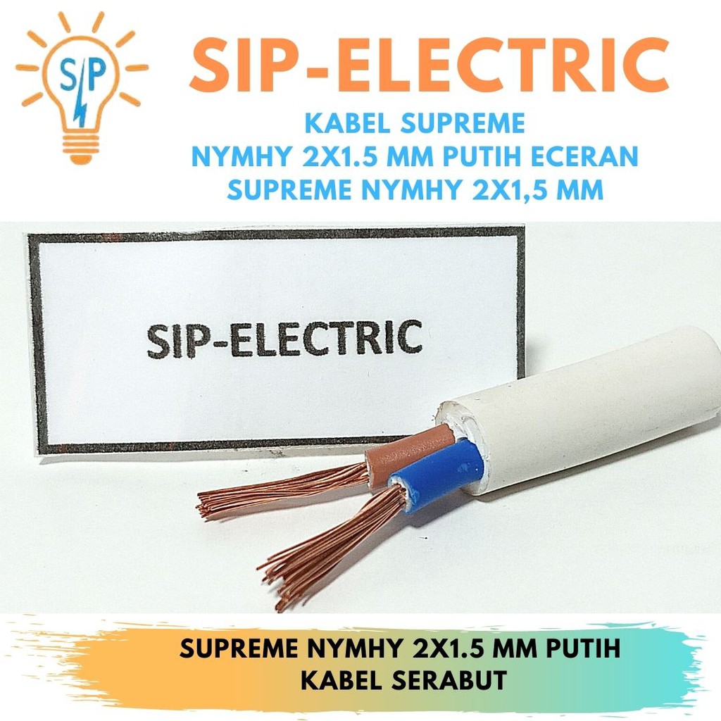 Jual Kabel Supreme Nymhy 2X1 5 Mm Putih Eceran Supreme Nymhy 2x1 5mm